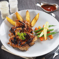 Double Chicken Steak with Potato Wedges